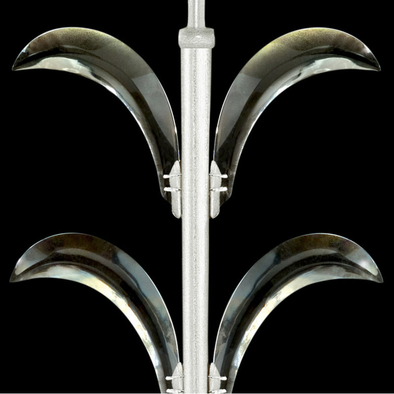Elegant Silver Leaf Dimmable Sconce with Beveled Crystals and Fabric Shade