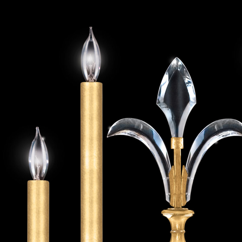 Beveled Arcs Gold Leaf 4-Light Dimmable Candelabra Sconce