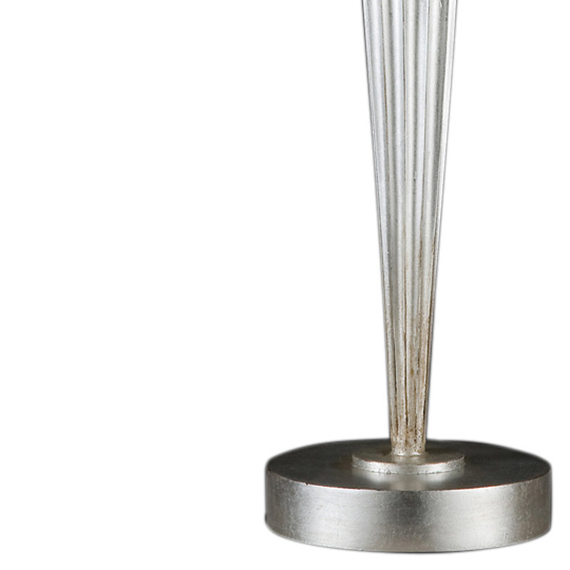 Allegretto 33" Silver Leaf Table Lamp with Linen Shade