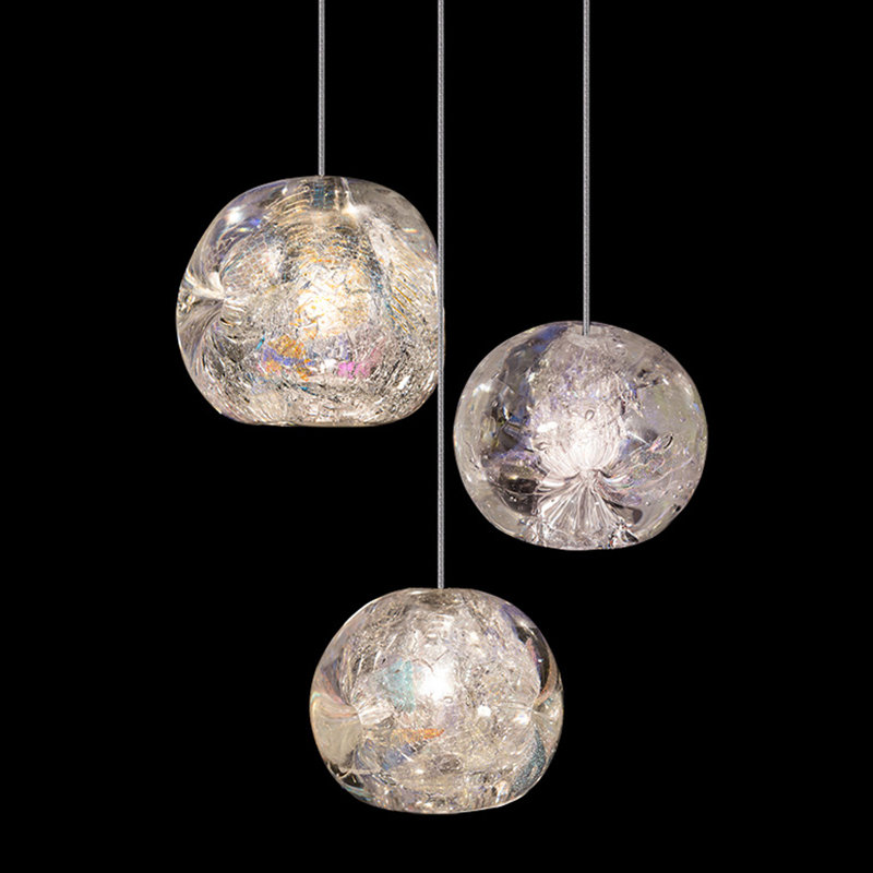 Nebula Essence 9" Silver Glass Round LED Pendant