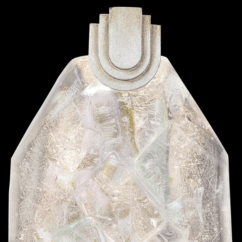 Allison Paladino Dimmable LED Sconce in Platinized Silver with Sculpted Glass