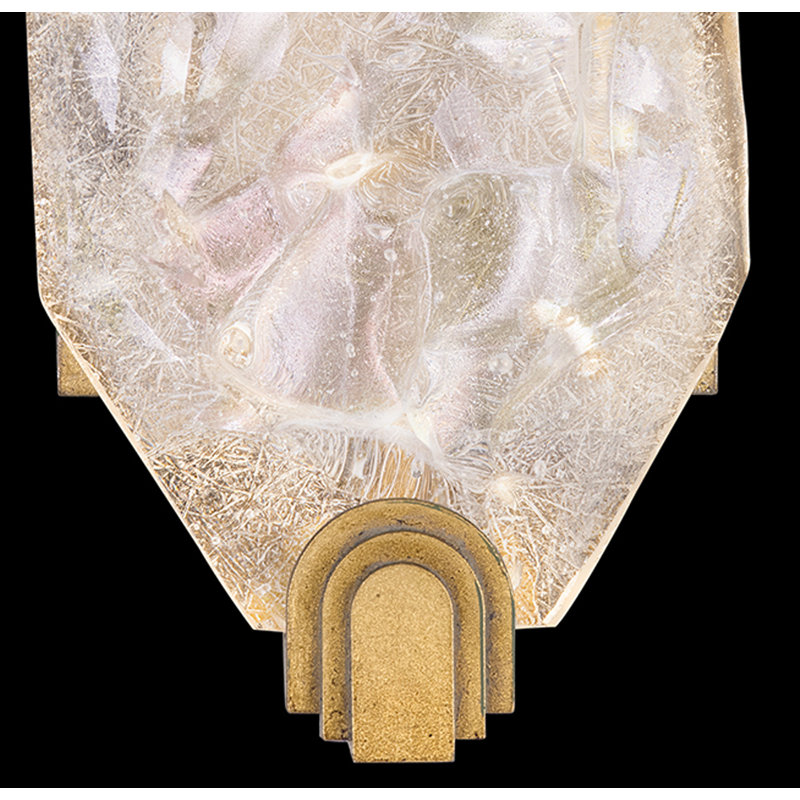 Allison Paladino Gold Leaf Dimmable LED Sconce with Sculpted Glass