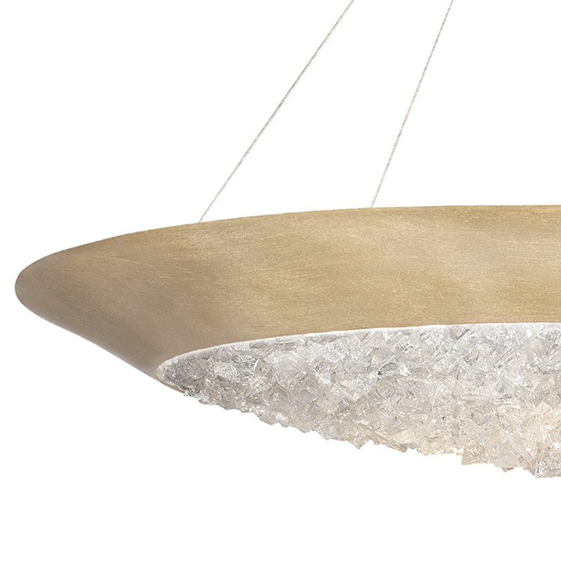Elysian Crystal Cascade LED Chandelier in Champagne Gold and Matte Black