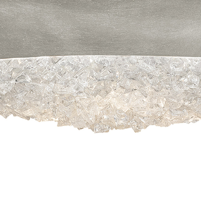 Lunar Radiance Crystal & Silver Leaf LED Pendant Light