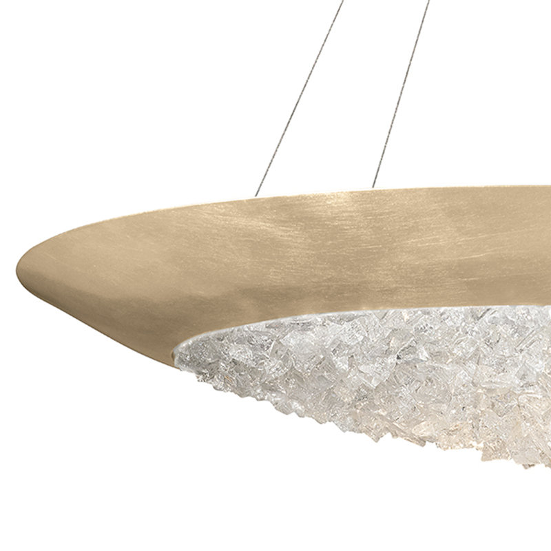 Elysian Crystal Cascade LED Chandelier in Champagne Gold and Matte Black