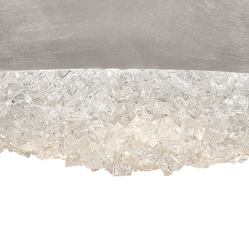 Lunar Radiance Crystal & Silver Leaf LED Pendant Light