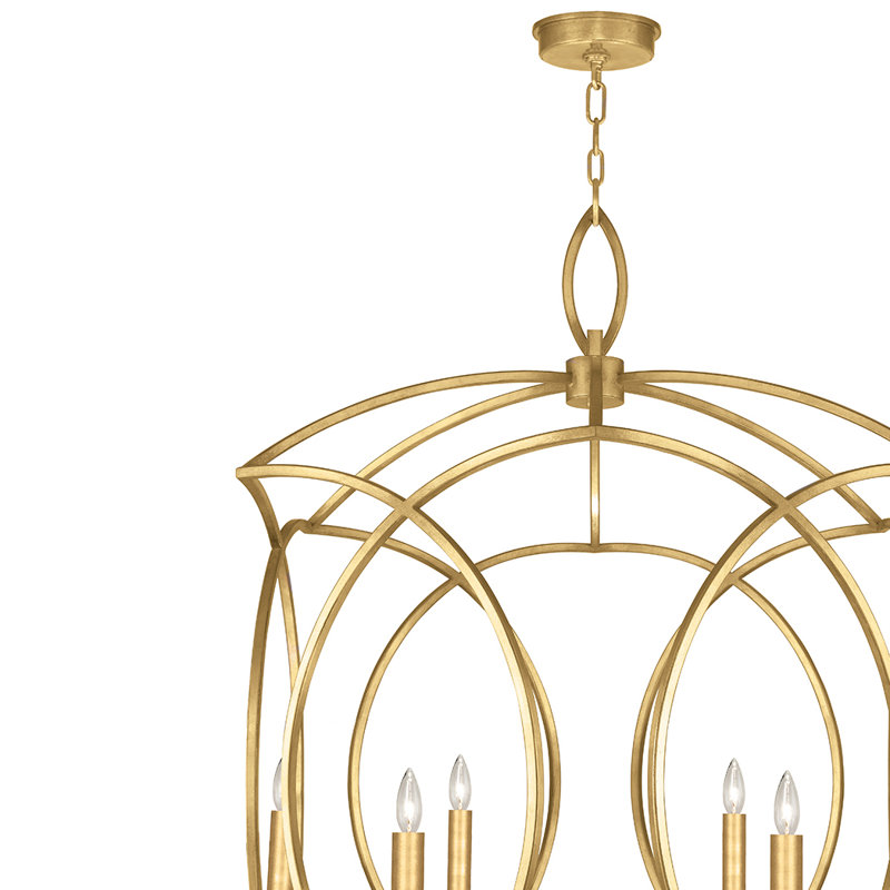 Gold Leaf 28.5" Six-Light Candle Chandelier