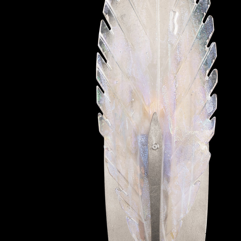 Elysian Silver Leaf 1-Light Dimmable Sconce with Handblown Glass
