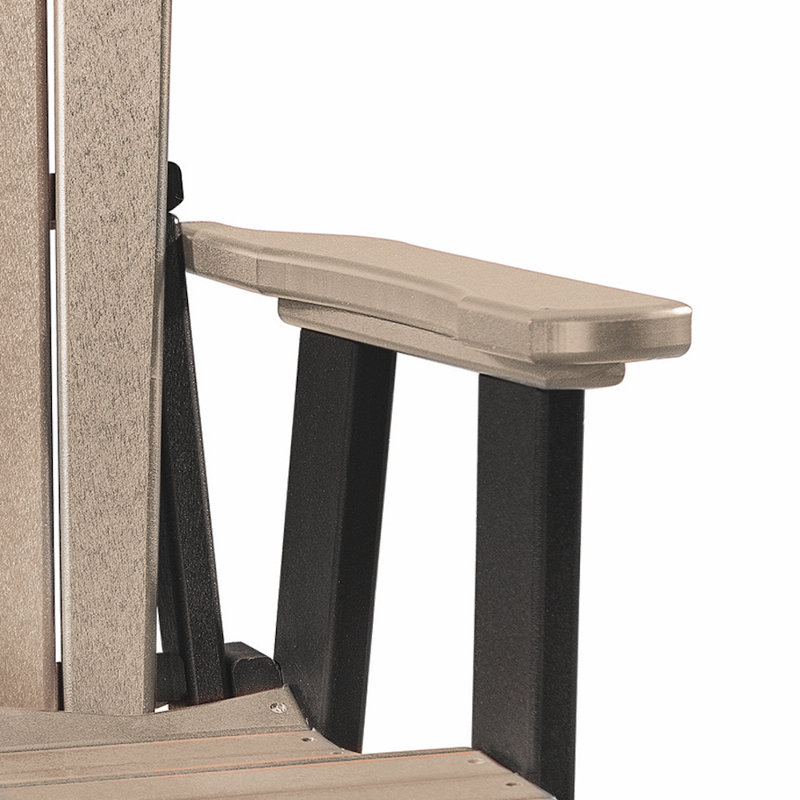 Weatherwood and Black High-Density Poly Resin Balcony Glider Chair