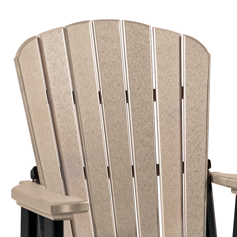 Weatherwood and Black High-Density Poly Resin Balcony Glider Chair