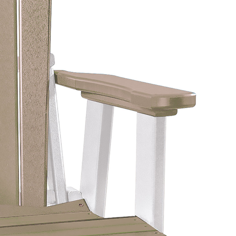 Amish Crafted Light Brown & White Poly Resin Outdoor Glider Chair