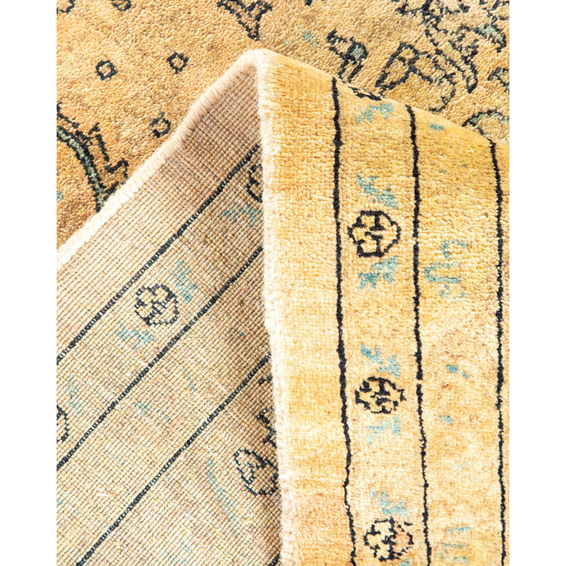 Hand-Knotted Multicolor Wool Area Rug 8' x 10'
