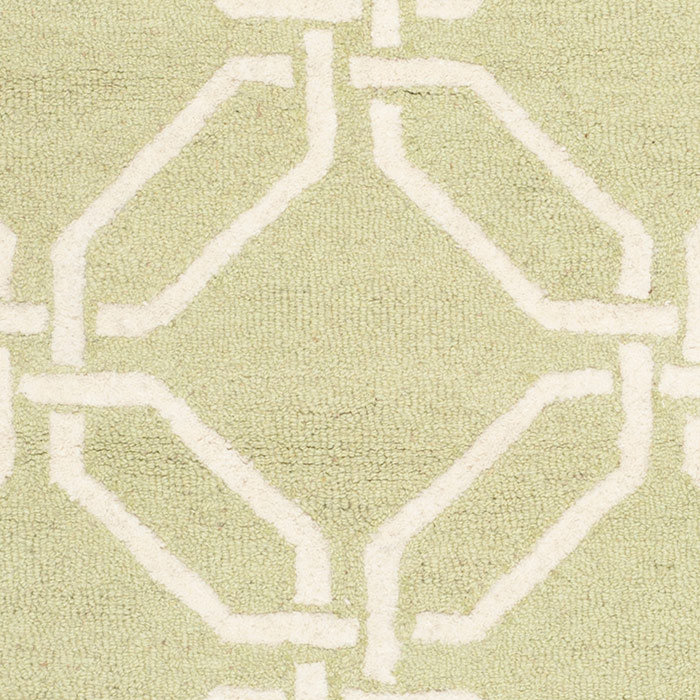 Lime and Ivory 8' x 10' Handmade Wool Tufted Rug