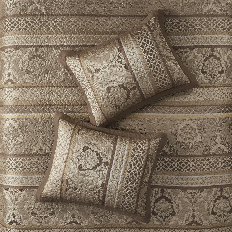 Bellagio Brown King Reversible Microfiber Bedspread Set