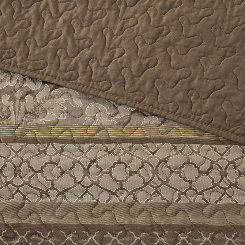 Bellagio Brown King Reversible Microfiber Bedspread Set