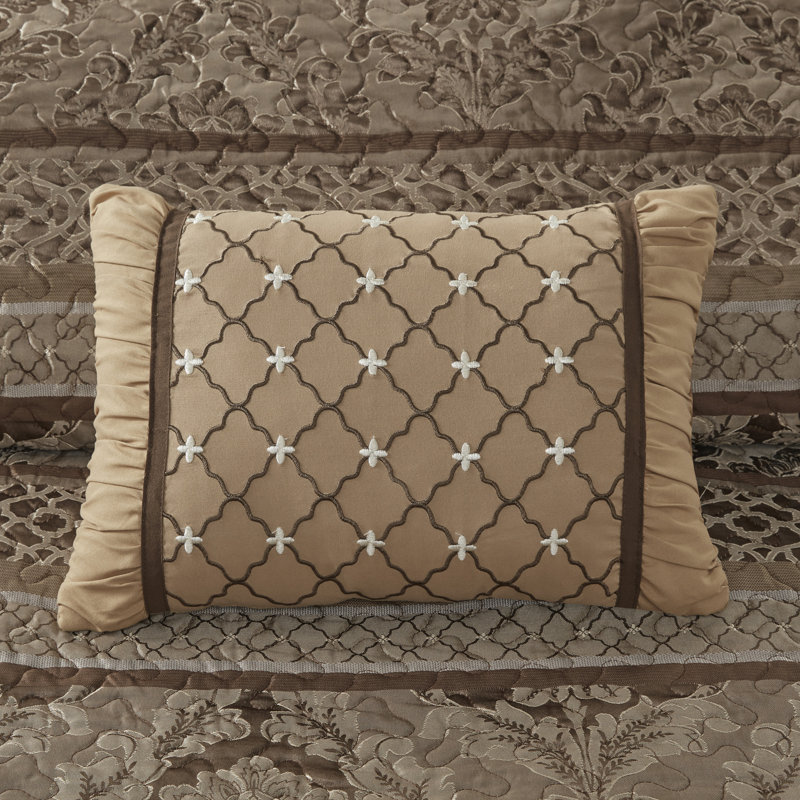 Bellagio Brown King Reversible Microfiber Bedspread Set
