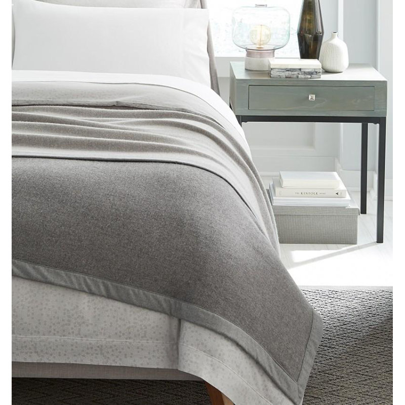 Full/Queen Reversible Gray Merino Wool Blanket