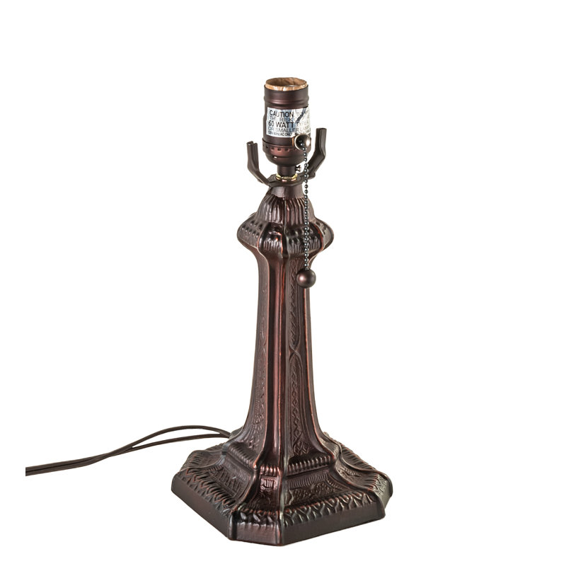 Mahogany Bronze Stained Glass Table Lamp Set