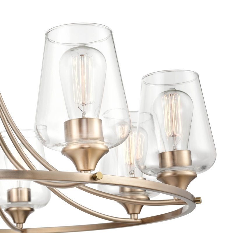 Ashford Modern Gold 8-Light Wagon Wheel Chandelier