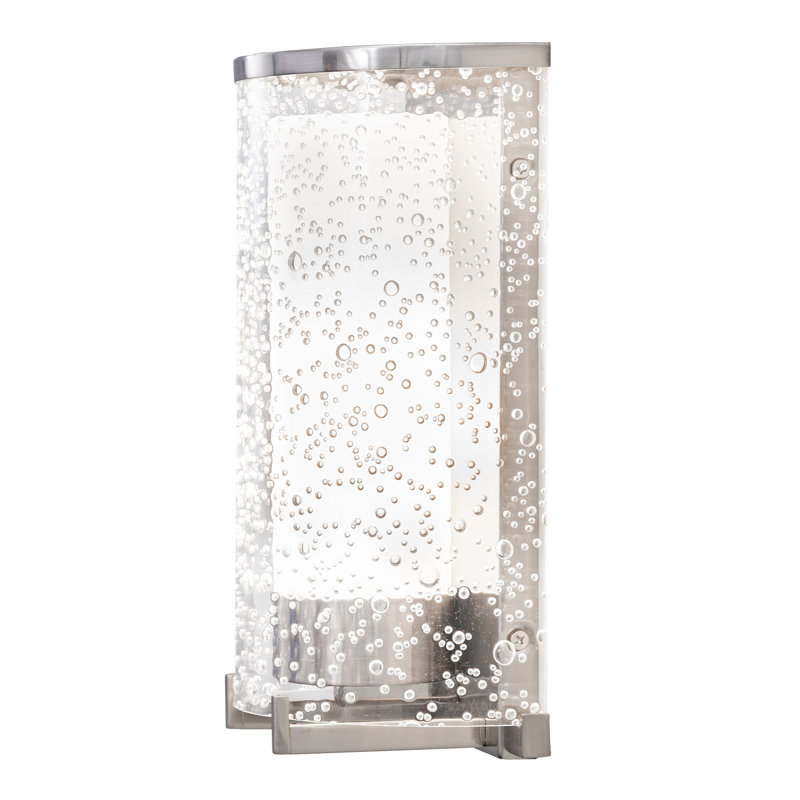 Cilindro Nickel Finish Seedy Acrylic 1-Light Wall Sconce