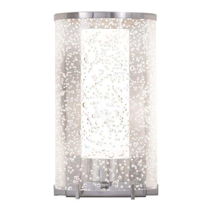 Cilindro Nickel Finish Seedy Acrylic 1-Light Wall Sconce