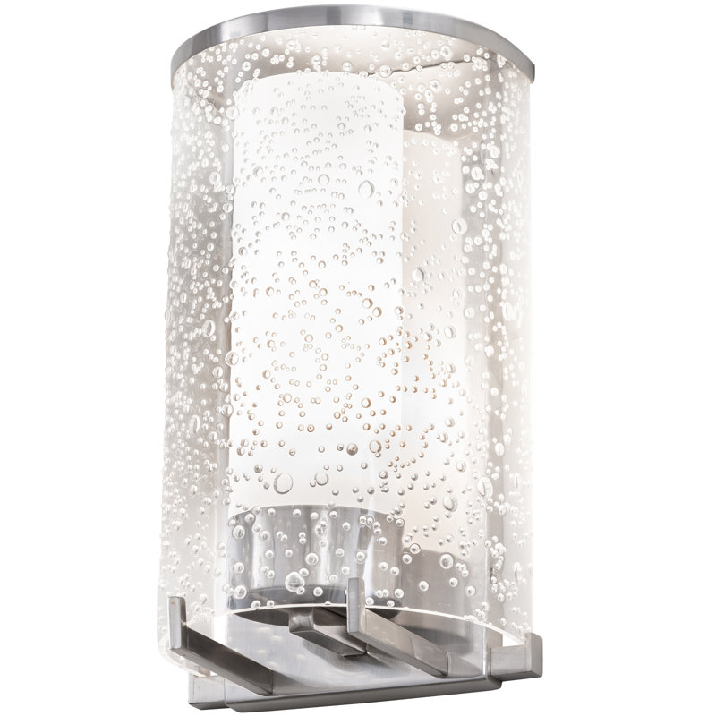 Cilindro Nickel Finish Seedy Acrylic 1-Light Wall Sconce