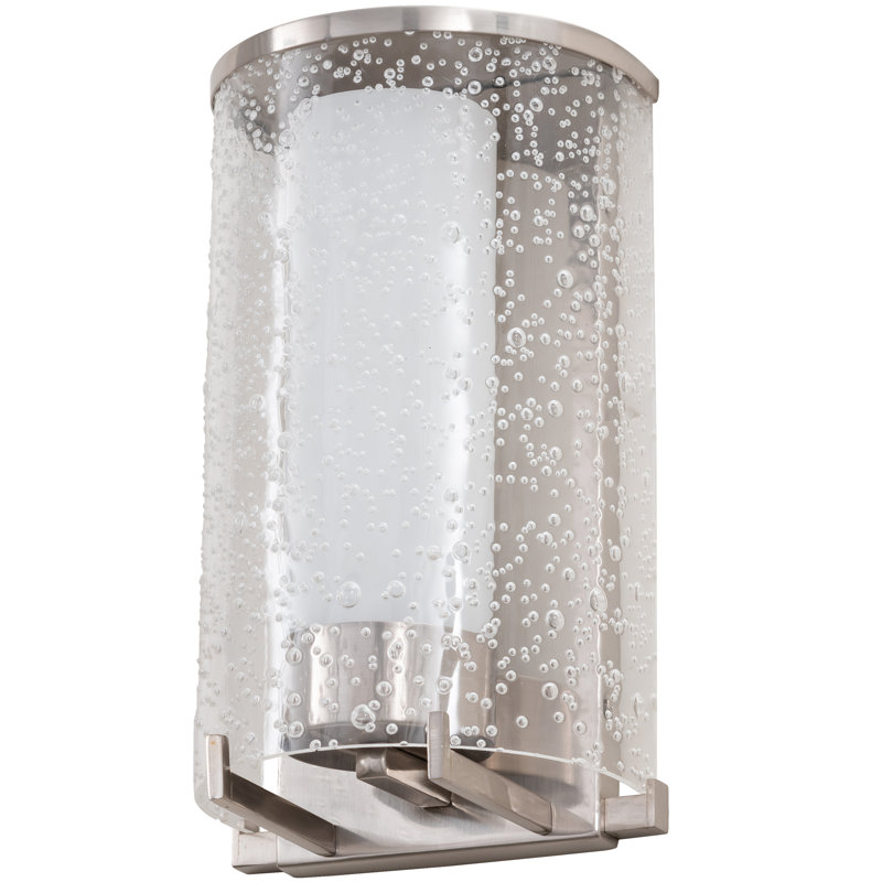 Cilindro Nickel Finish Seedy Acrylic 1-Light Wall Sconce
