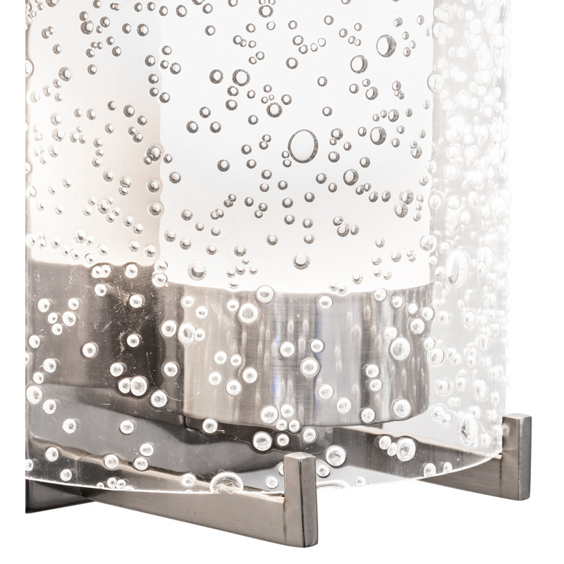 Cilindro Nickel Finish Seedy Acrylic 1-Light Wall Sconce