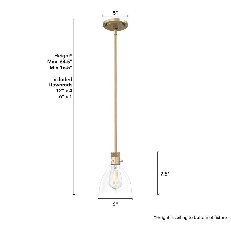 Vintage Gold Glass Mini Pendant Light