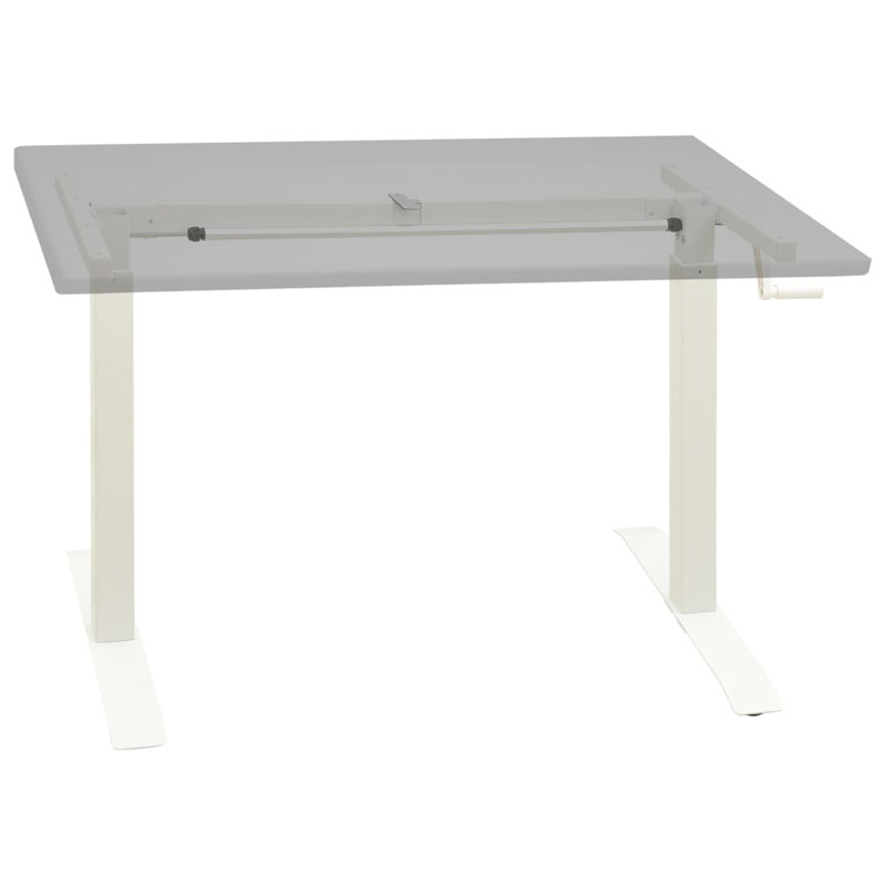 White Adjustable Height Carbon Steel Standing Desk Frame