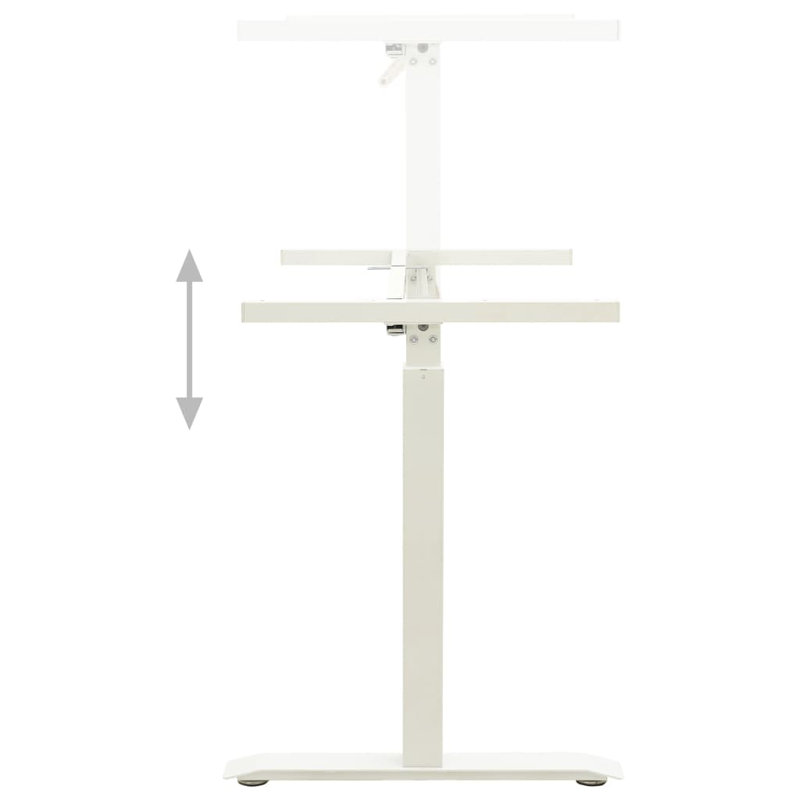 White Adjustable Height Carbon Steel Standing Desk Frame