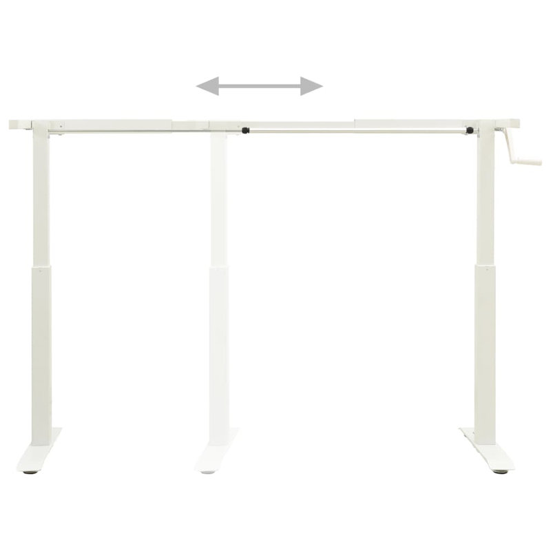 White Adjustable Height Carbon Steel Standing Desk Frame