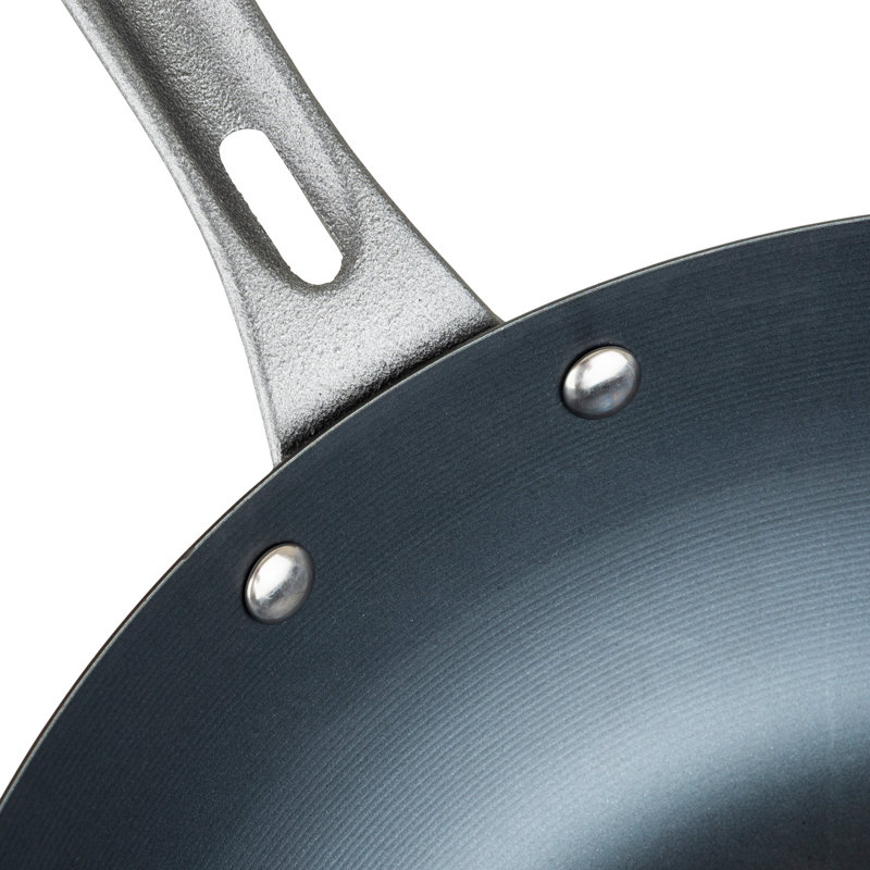 Viking Blue Carbon Steel 12-Inch Wok with Stay-Cool Handle
