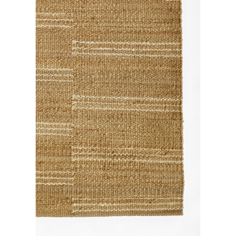 Ivory Stripe Handwoven Wool & Chenille 3'6" x 5'6" Area Rug