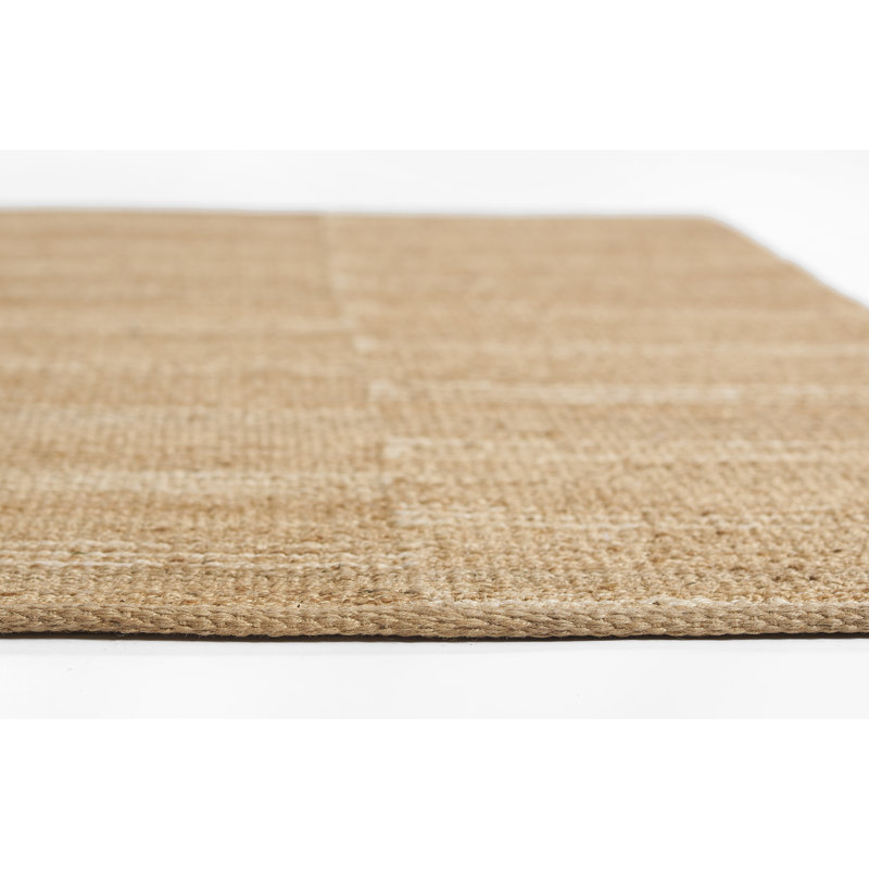Ivory Stripe Handwoven Wool & Chenille 3'6" x 5'6" Area Rug