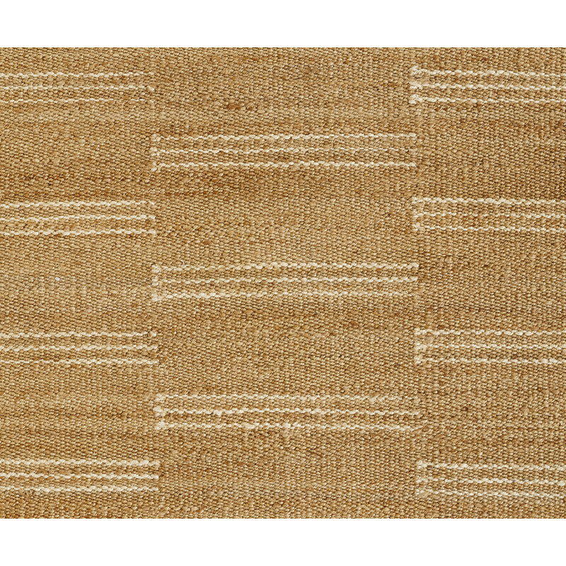 Ivory Stripe Handwoven Wool & Chenille 3'6" x 5'6" Area Rug