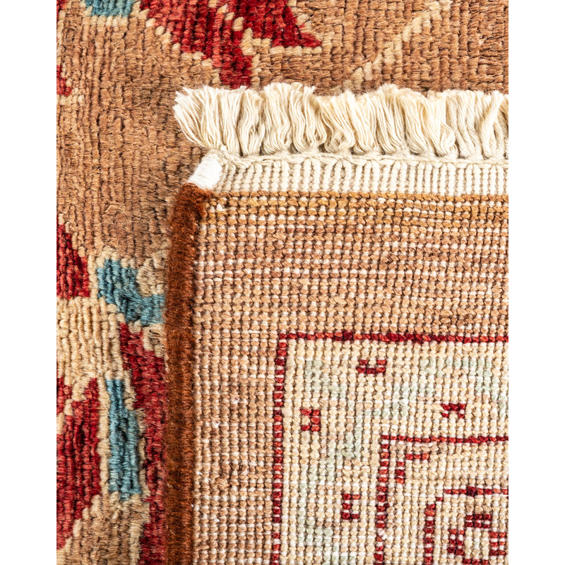 Hand-Knotted Multicolor Wool Floral Rectangular Area Rug