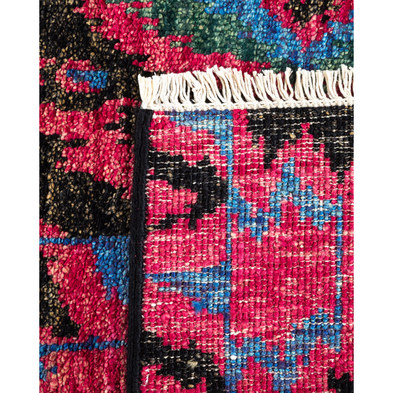 Luxurious Hand-Knotted Purple Wool Modern Rectangular Area Rug