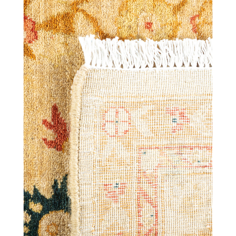 Ivory Wool Hand-Knotted 6' x 9' Rectangular Area Rug