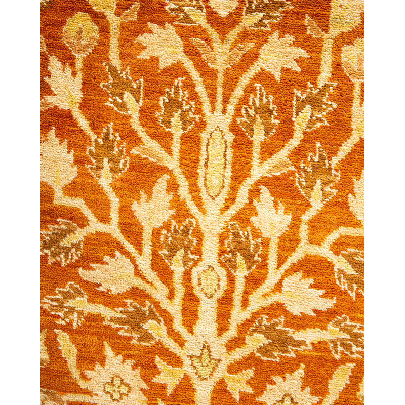 Hand-Knotted Multicolor Wool Floral 9' x 12' Area Rug
