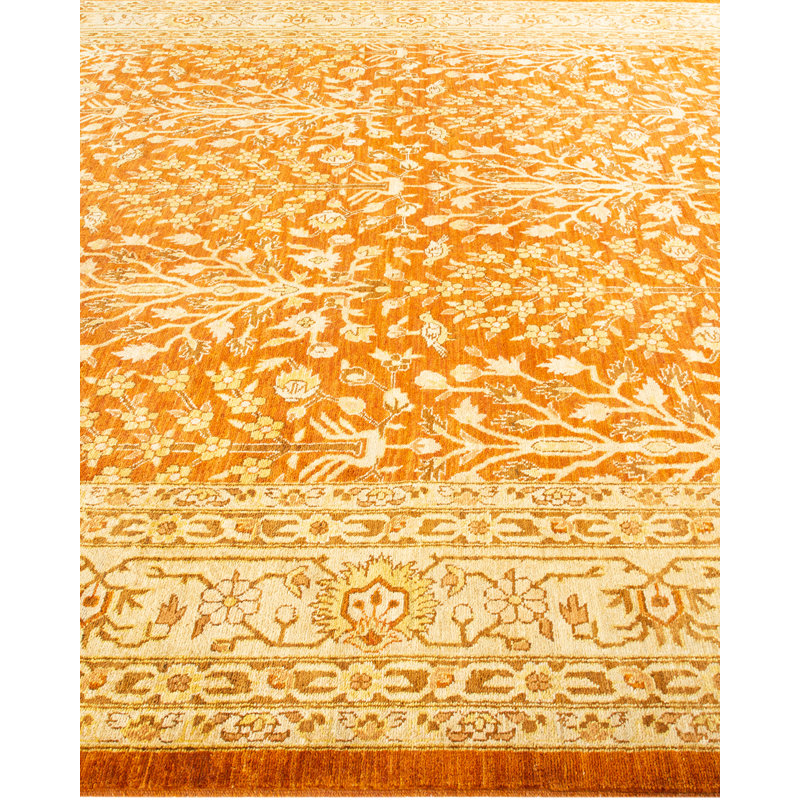 Hand-Knotted Multicolor Wool Floral 9' x 12' Area Rug