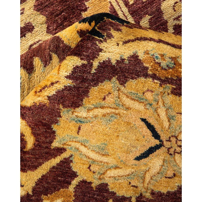Handmade Red Wool Rectangular Area Rug 9' x 11'