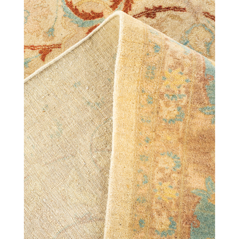 Hand-Knotted Traditional Ivory Wool 8'3" X 10'6" Area Rug