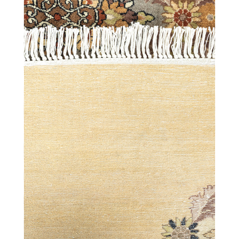 Mogul One-of-a-Kind Round Wool Area Rug in Brown and Beige