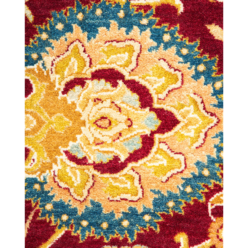 Classic Red Hand-Knotted Wool 6' x 9' Area Rug
