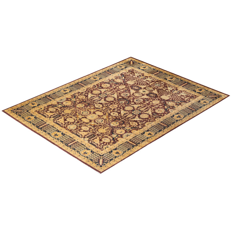 Handmade Red Wool Rectangular Area Rug 9' x 11'