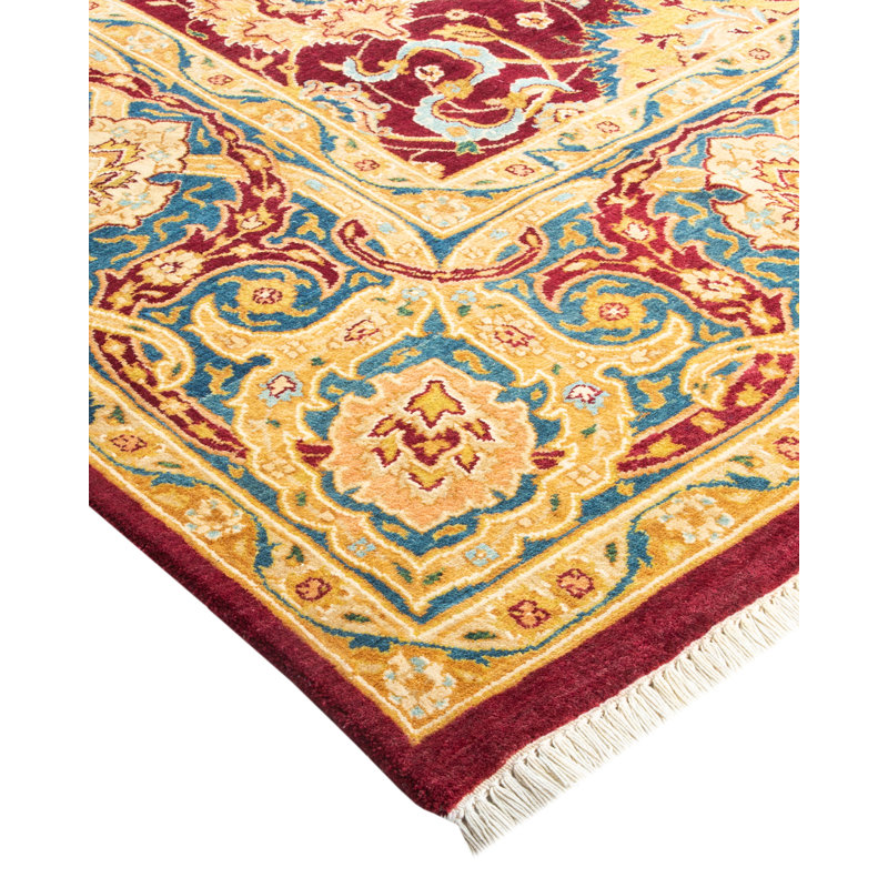 Classic Red Hand-Knotted Wool 6' x 9' Area Rug
