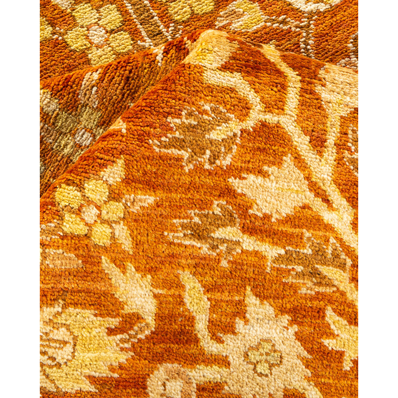 Hand-Knotted Multicolor Wool Floral 9' x 12' Area Rug