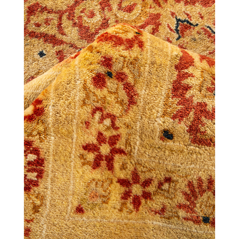 Adorn Mogul Floral Hand-Knotted Wool Area Rug 9'3" x 12'1" - Rust