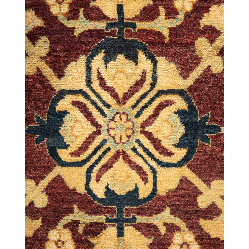 Handmade Red Wool Rectangular Area Rug 9' x 11'